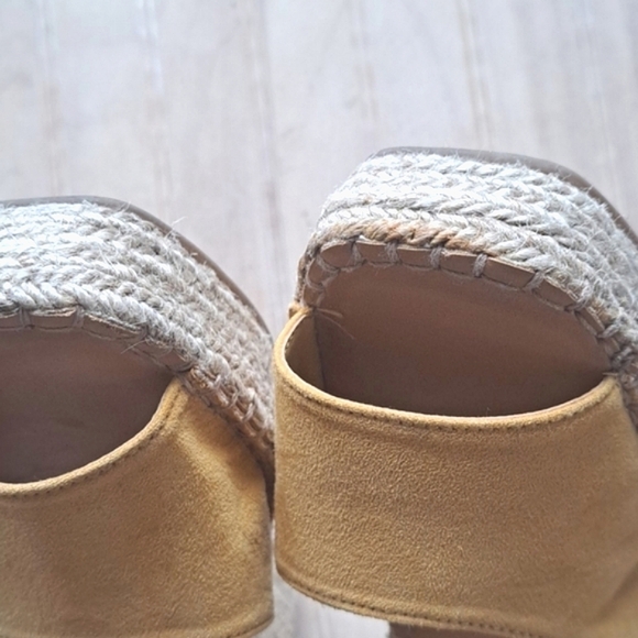 a.n.a Mustard Suede Wedge Sandals - Picture 7 of 9